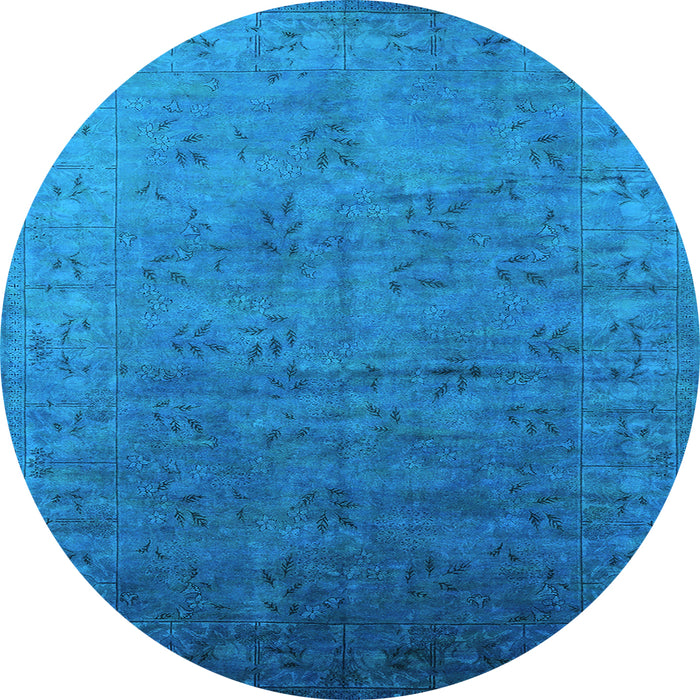 Round Oriental Light Blue Industrial Rug, urb2155lblu
