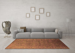 Machine Washable Oriental Orange Industrial Area Rugs in a Living Room, wshurb2155org