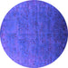 Round Oriental Purple Industrial Rug, urb2155pur