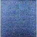 Square Mid-Century Modern Iceberg Blue Oriental Rug, urb2155