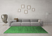 Machine Washable Oriental Emerald Green Industrial Area Rugs in a Living Room,, wshurb2155emgrn