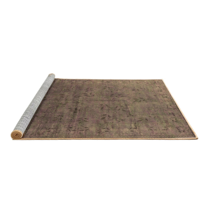 Sideview of Machine Washable Oriental Brown Industrial Rug, wshurb2155brn