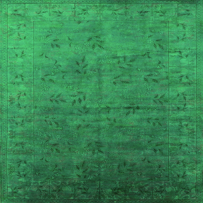 Square Oriental Green Industrial Rug, urb2155grn