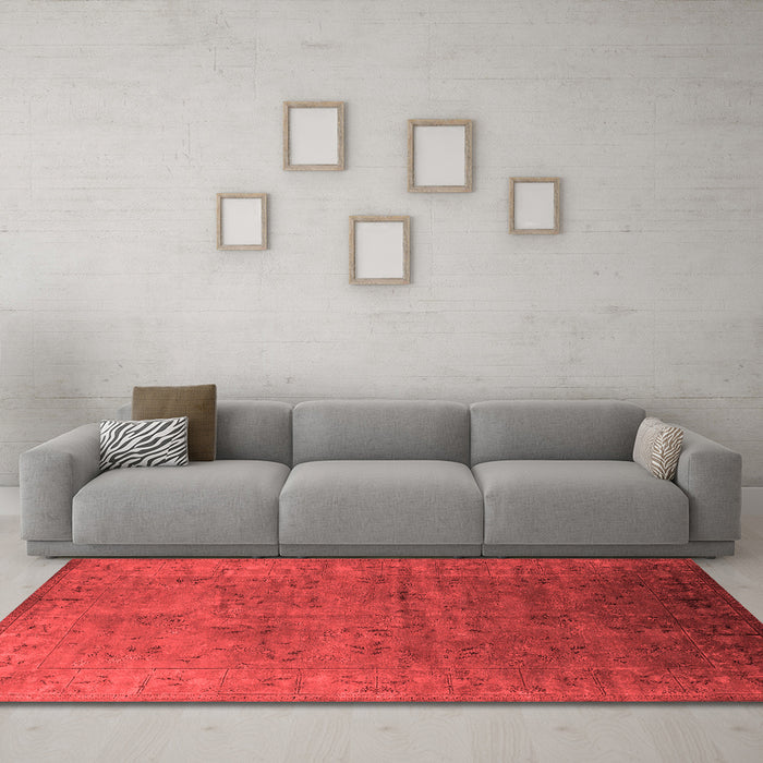 Industrial Red Washable Rugs