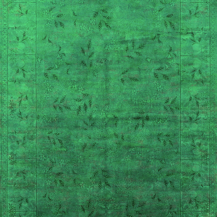 Machine Washable Oriental Green Industrial Area Rugs, wshurb2155grn