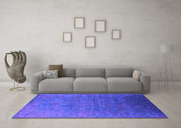Machine Washable Oriental Purple Industrial Area Rugs in a Living Room, wshurb2155pur