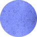 Round Oriental Blue Industrial Rug, urb2156blu