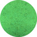 Round Oriental Green Industrial Rug, urb2156grn