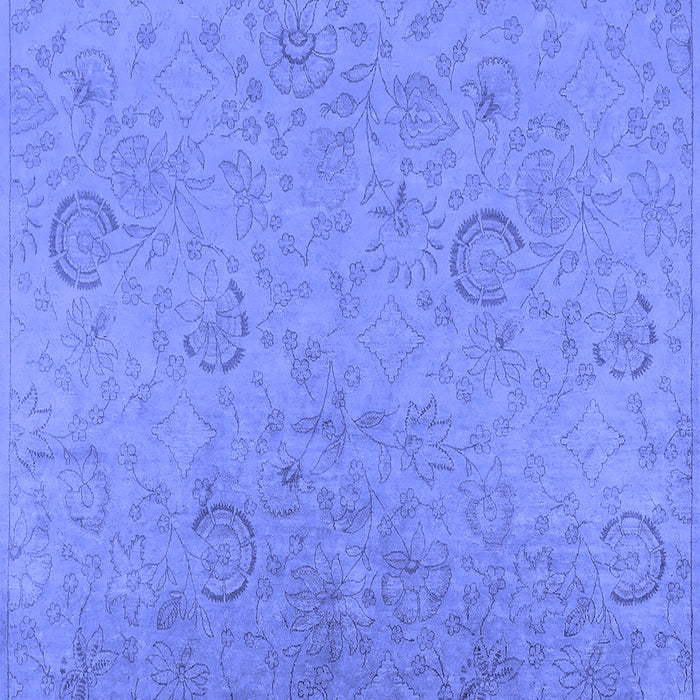 Machine Washable Oriental Blue Industrial Rug, wshurb2156blu