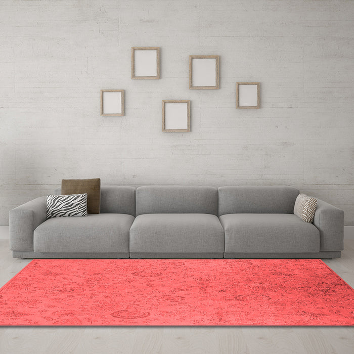 Industrial Red Washable Rugs