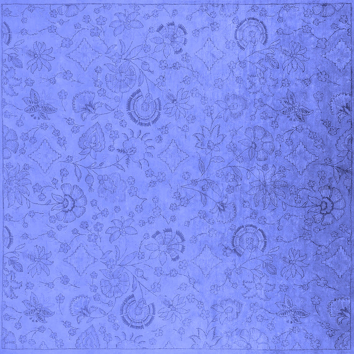 Square Oriental Blue Industrial Rug, urb2156blu