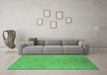 Machine Washable Oriental Emerald Green Industrial Area Rugs in a Living Room,, wshurb2156emgrn