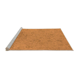 Sideview of Machine Washable Oriental Orange Industrial Area Rugs, wshurb2156org