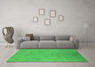 Machine Washable Oriental Green Industrial Area Rugs in a Living Room,, wshurb2156grn