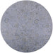 Round Mid-Century Modern Light Slate Gray Oriental Rug, urb2156