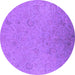 Round Oriental Purple Industrial Rug, urb2156pur