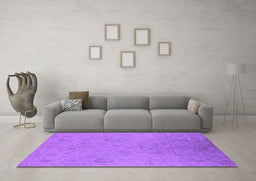 Machine Washable Oriental Purple Industrial Area Rugs in a Living Room, wshurb2156pur