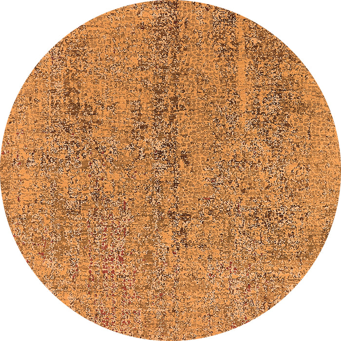 Round Machine Washable Oriental Orange Industrial Area Rugs, wshurb2157org