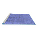 Sideview of Machine Washable Oriental Blue Industrial Rug, wshurb2157blu