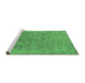 Sideview of Machine Washable Oriental Emerald Green Industrial Area Rugs, wshurb2157emgrn