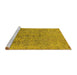 Sideview of Machine Washable Oriental Yellow Industrial Rug, wshurb2157yw