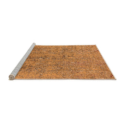 Sideview of Machine Washable Oriental Orange Industrial Area Rugs, wshurb2157org