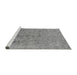 Sideview of Machine Washable Oriental Gray Industrial Rug, wshurb2157gry