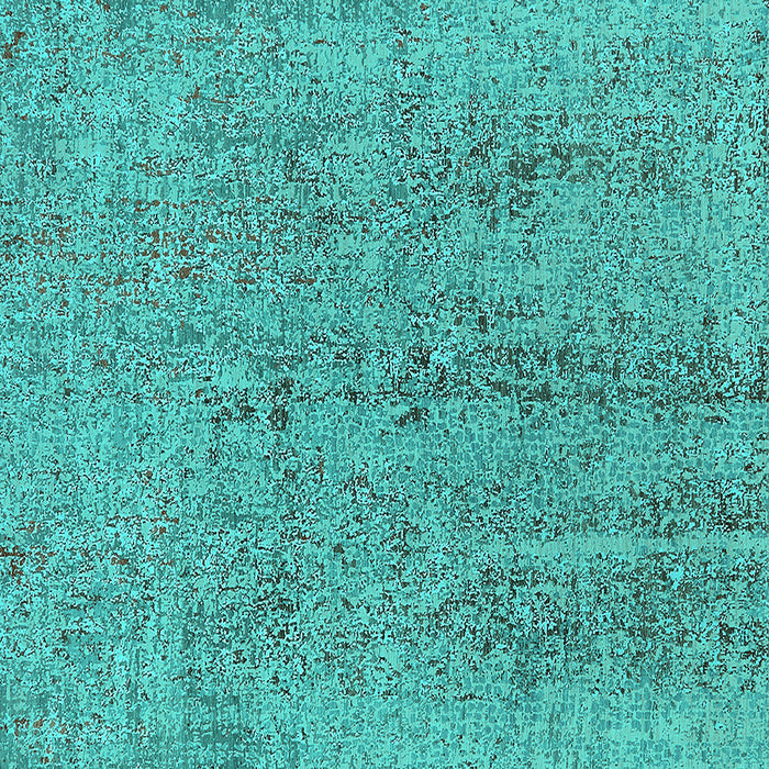 Square Oriental Turquoise Industrial Rug, urb2157turq