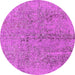 Round Oriental Pink Industrial Rug, urb2157pnk