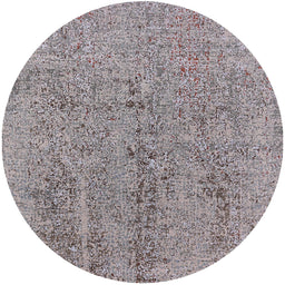 Round Machine Washable Industrial Modern Puce Purple Rug, wshurb2157