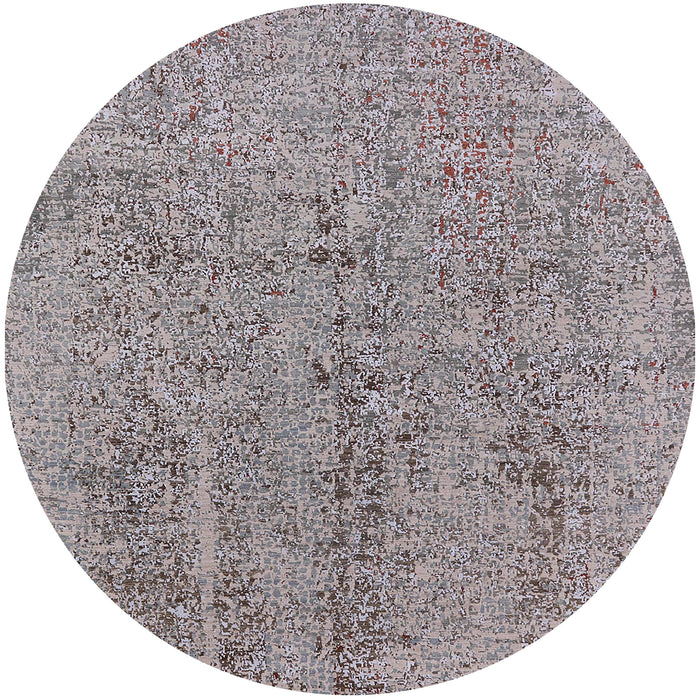 Round Machine Washable Industrial Modern Puce Purple Rug, wshurb2157