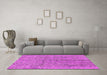 Machine Washable Oriental Pink Industrial Rug in a Living Room, wshurb2157pnk