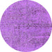 Round Oriental Purple Industrial Rug, urb2157pur