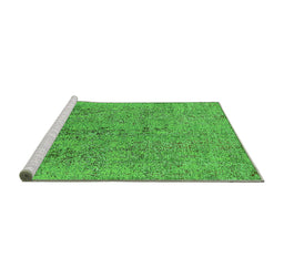 Sideview of Machine Washable Oriental Green Industrial Area Rugs, wshurb2157grn