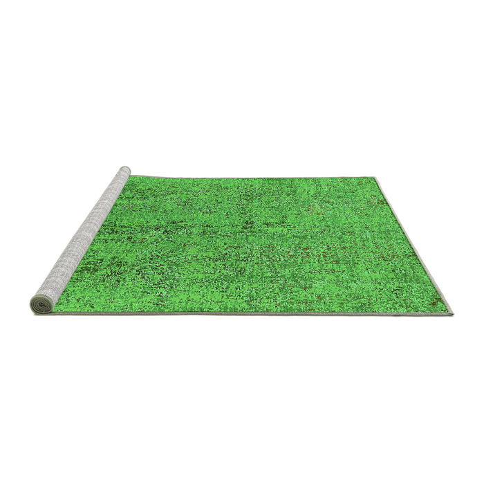 Sideview of Machine Washable Oriental Green Industrial Area Rugs, wshurb2157grn