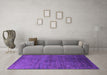 Machine Washable Oriental Purple Industrial Area Rugs in a Living Room, wshurb2158pur