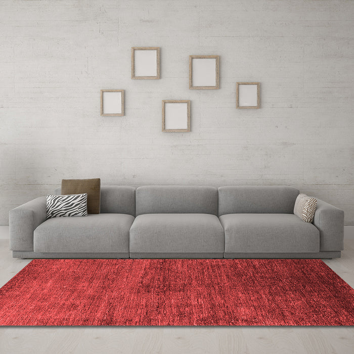 Industrial Red Washable Rugs