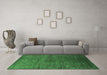 Machine Washable Oriental Emerald Green Industrial Area Rugs in a Living Room,, wshurb2158emgrn