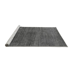Sideview of Machine Washable Oriental Gray Industrial Rug, wshurb2158gry