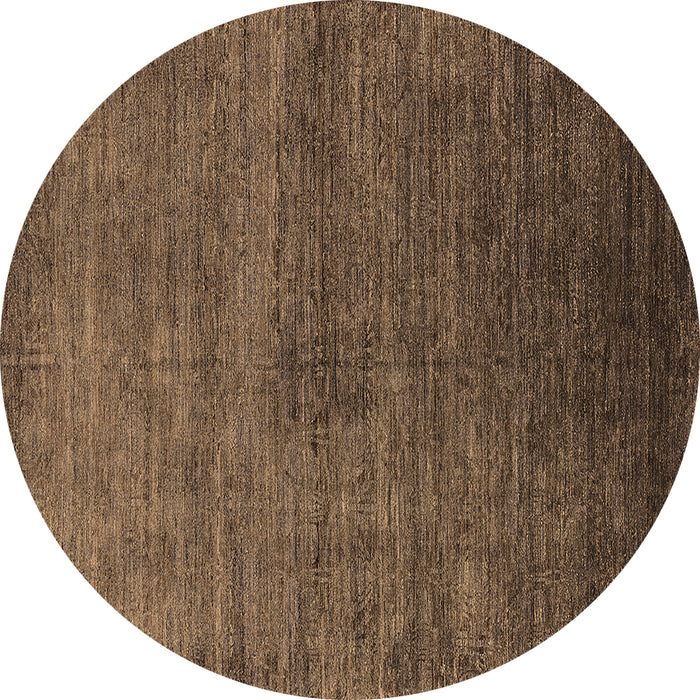 Round Machine Washable Oriental Brown Industrial Rug, wshurb2158brn
