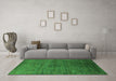 Machine Washable Oriental Green Industrial Area Rugs in a Living Room,, wshurb2158grn