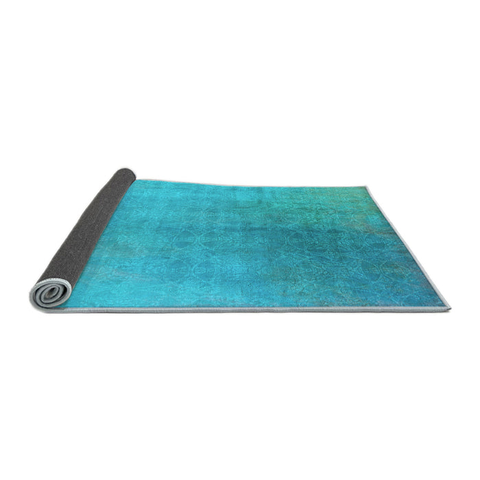 Sideview of Oriental Light Blue Industrial Rug, urb2159lblu