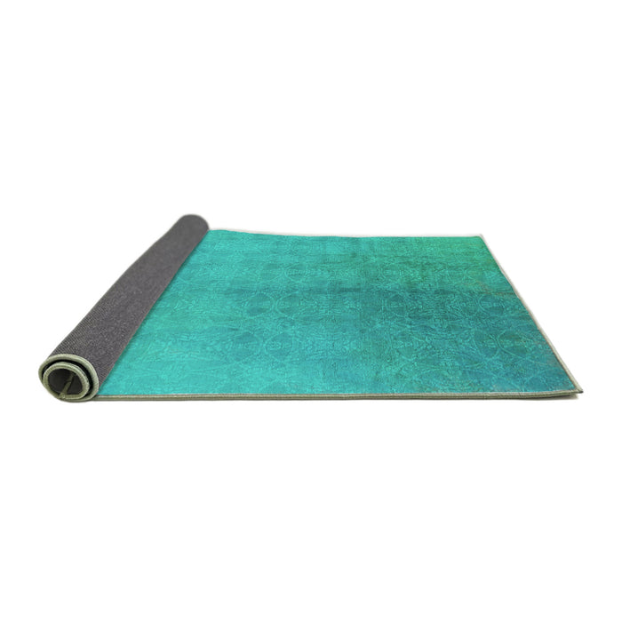 Sideview of Oriental Turquoise Industrial Rug, urb2159turq