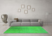 Machine Washable Oriental Green Industrial Area Rugs in a Living Room,, wshurb2159grn