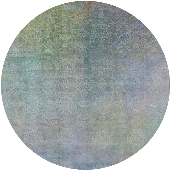 Round Machine Washable Industrial Modern Dark Gray Rug, wshurb2159