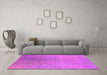 Machine Washable Oriental Pink Industrial Rug in a Living Room, wshurb2159pnk