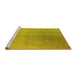 Sideview of Machine Washable Oriental Yellow Industrial Rug, wshurb2159yw