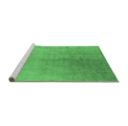 Sideview of Machine Washable Oriental Emerald Green Industrial Area Rugs, wshurb2159emgrn