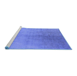 Sideview of Machine Washable Oriental Blue Industrial Rug, wshurb2159blu