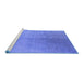 Sideview of Machine Washable Oriental Blue Industrial Rug, wshurb2159blu